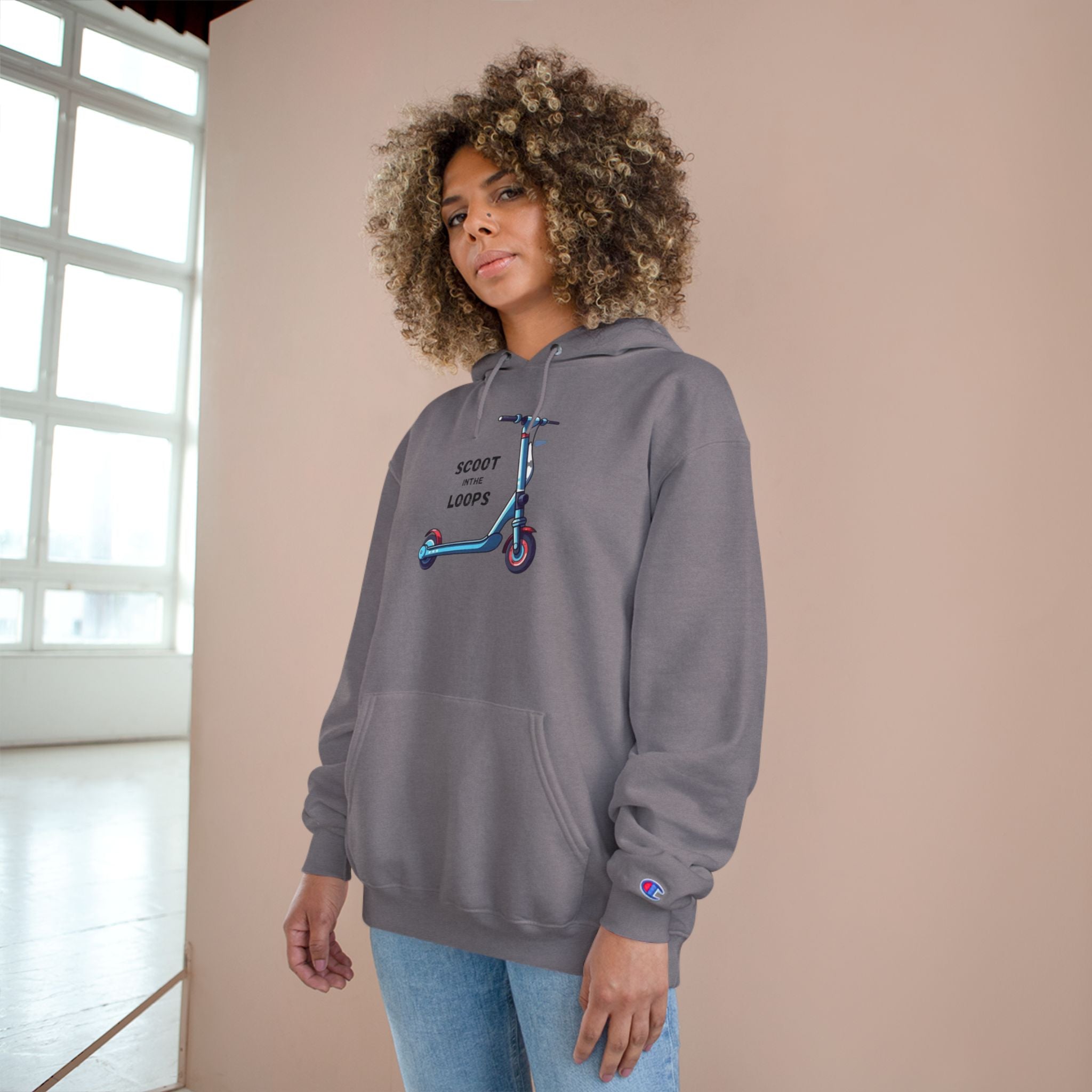 Scoot and Loops Hoodie – Electric Scooter Rider Peace Sign Pullover