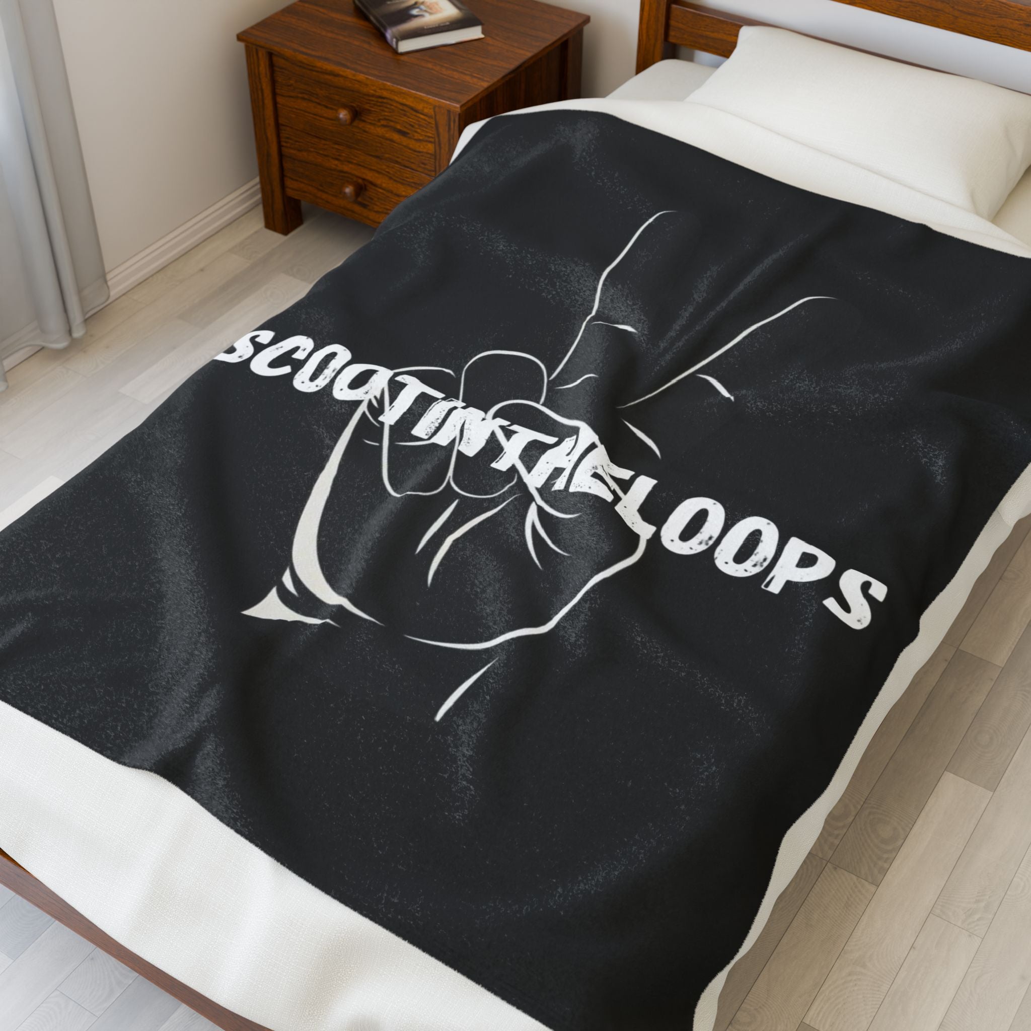 Scoot Soft Blanket — Black Peace Hand