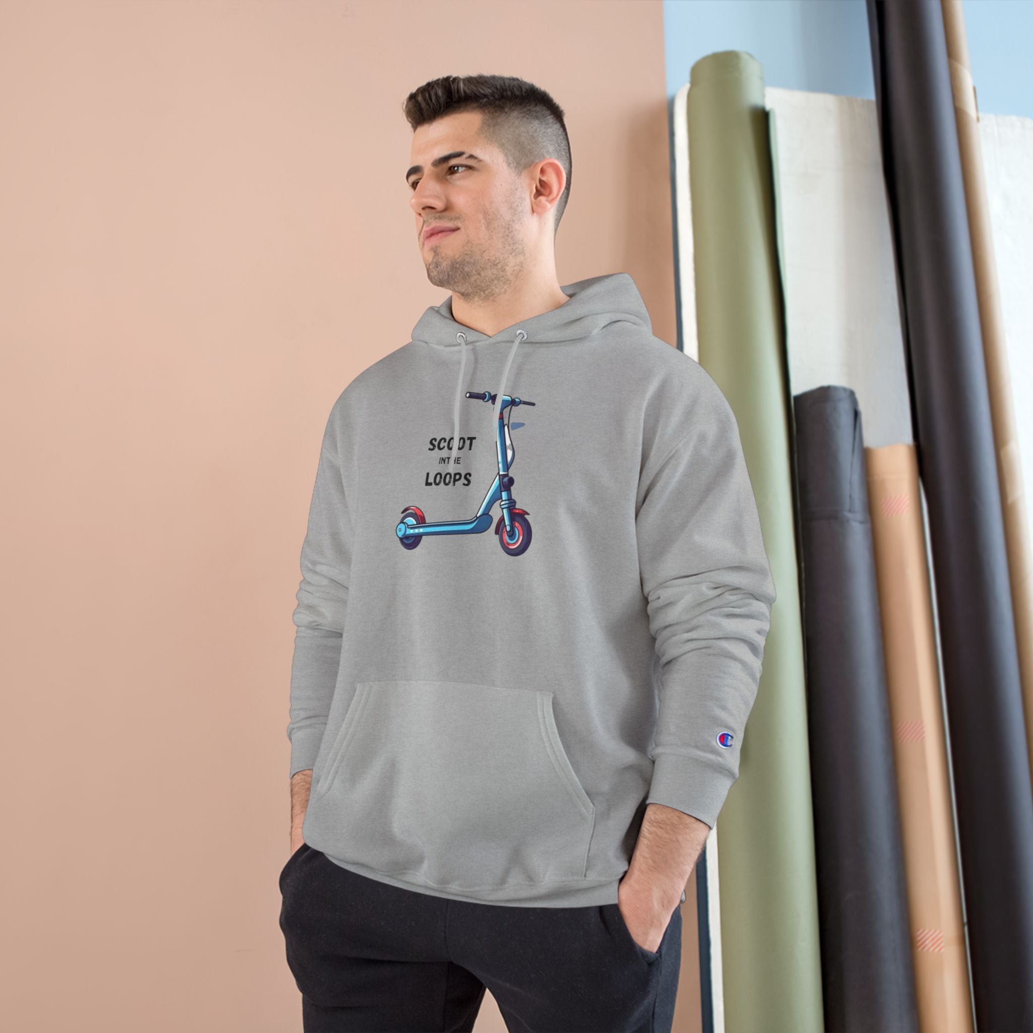 Scoot and Loops Hoodie – Electric Scooter Rider Peace Sign Pullover