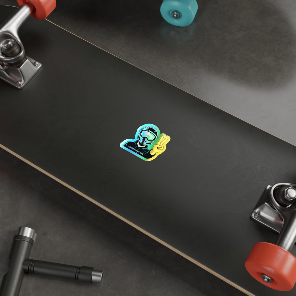 Holographic Scoot Peace Sign Sticker