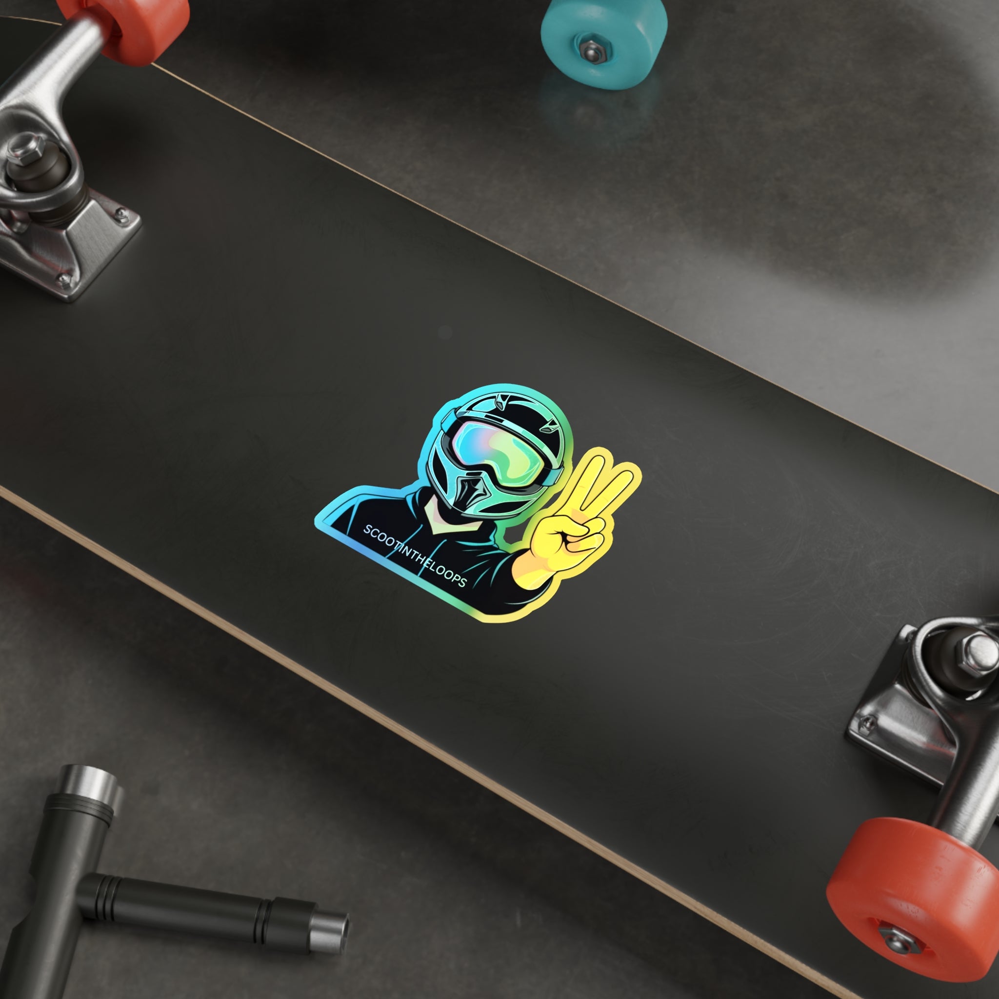 Holographic Scoot Peace Sign Sticker