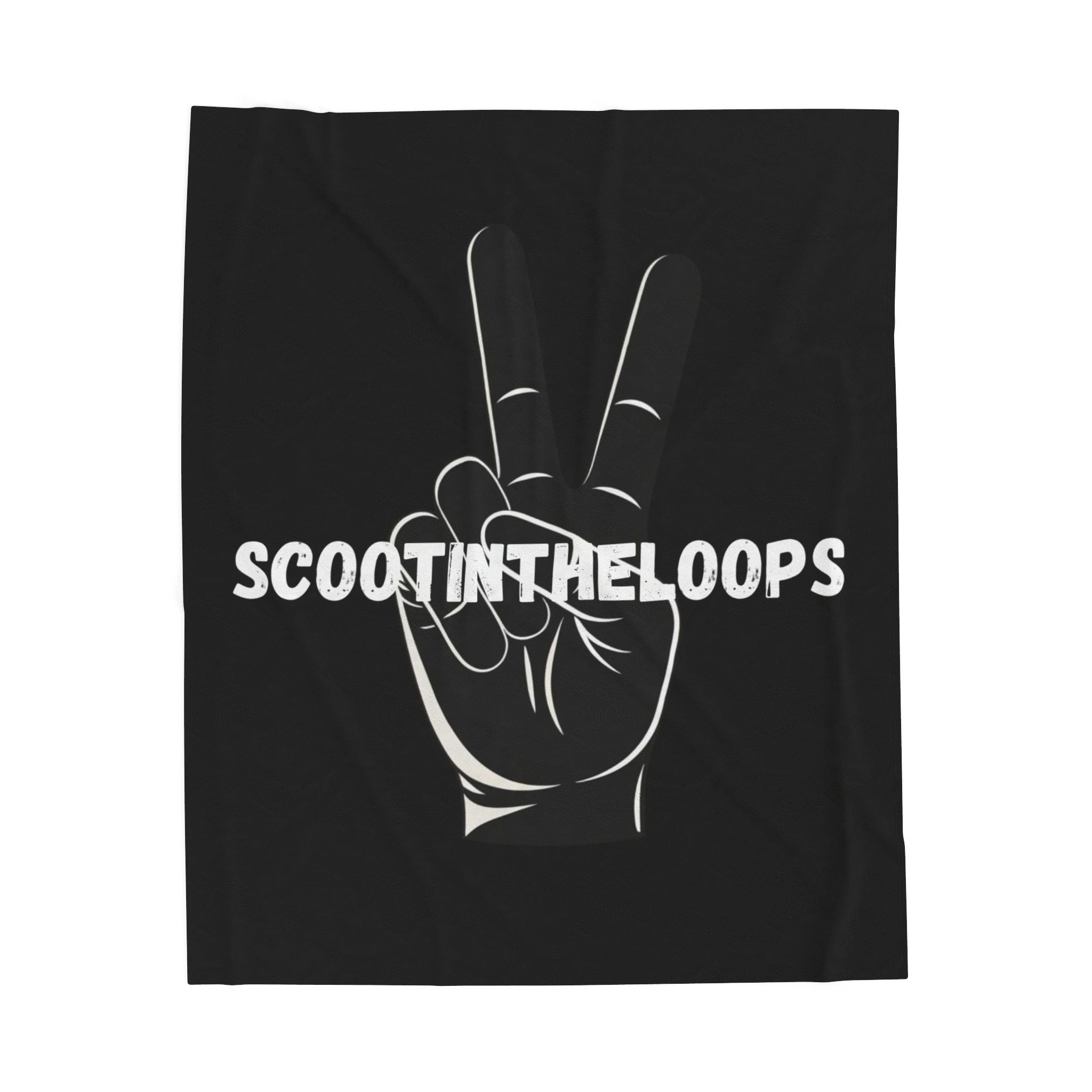 Scoot Soft Blanket — Black Peace Hand